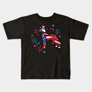 Great Dane Uncle Sam Hat 4Th Of July Kids T-Shirt